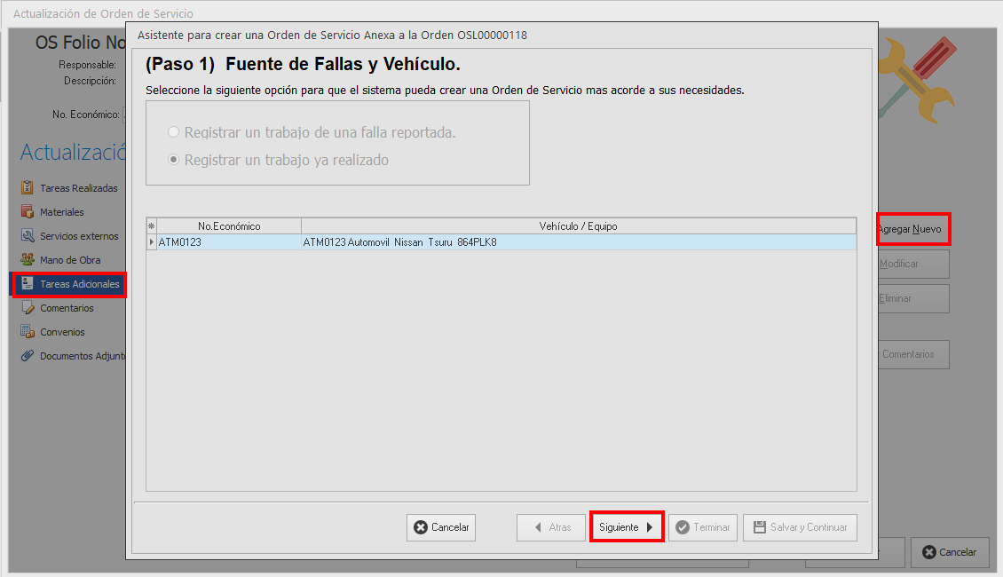 Tarea adicional correctiva